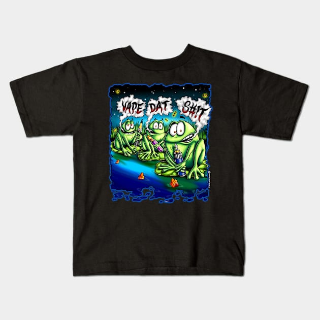 Vape Dat SH!T (Dark Shirt) Kids T-Shirt by linkartworks